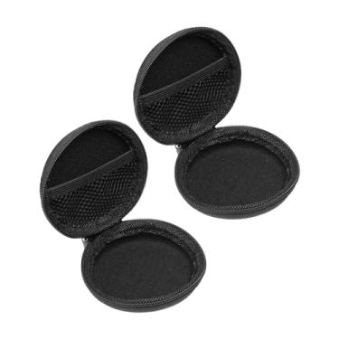 Imagem de PATIKIL Capa organizadora eletrônica de 9 cm de diâmetro, 2 peças de EVA rígida, impermeável, redonda para transporte de viagem com zíper para multímetro digital, câmera, cabo de carregador, fone de