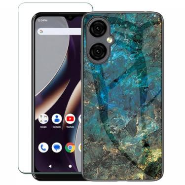 Imagem de Covthch Capa compatível com BLU G64 com protetor de tela BLU G64 G1010WW BLU G64 2024 capa para smartphone de 6,8 polegadas [gel de borracha de silicone fino e resistente com padrão de mármore jadeita