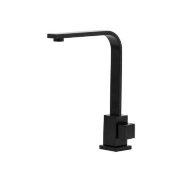 Imagem de Torneira Banheiro Lavatório Quadrada Bica Móvel Slim Preto - TFC