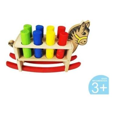 Imagem de Cavalinho Pedagógico Balanço Montessoriano Com Pinos Color - modernato