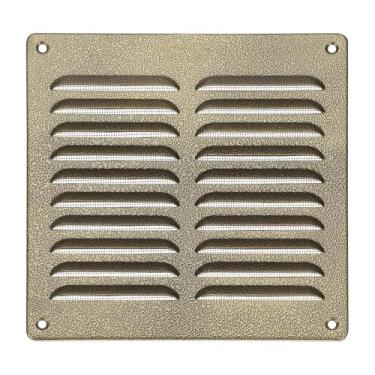 Imagem de PATIKIL Ventilação de alumínio de 20 x 20 cm, tampa de ventilação de saída de parede externa HVAC grade de ar tela com veneziana para ventilação de cozinha e banheiro, ouro