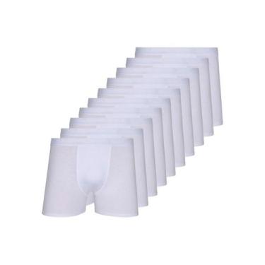 Imagem de Kit com 10 Cuecas Boxer Lupo 784-017, Branco, G