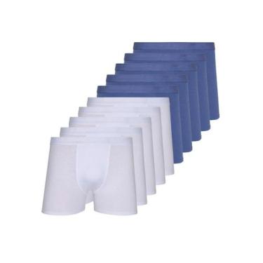 Imagem de Kit com 10 Cuecas Boxer Lupo 784-017 Colorido, Azul, G