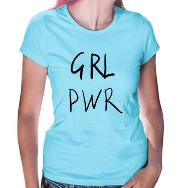 Imagem de Baby Look GRL PWR - Foca na Moda, Azul bebê, P