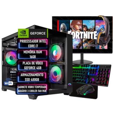 Imagem de PC Gamer Completo Intel Core i7 RAM 16GB SSD 480GB GEFORCE 4GB  ADVANC