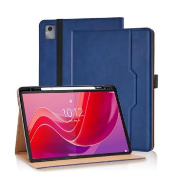 Imagem de Varohix Capa para Lenovo Tab M11 11 polegadas 2024 capa (modelo: TB330FU) suporte de visualização multiângulo com alça de mão capa M11, azul