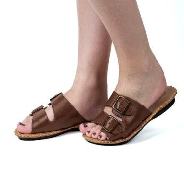 Imagem de Sandalia  Em Couro Conhaque - Flor D'Couro, 39