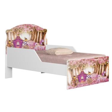 Imagem de Mini Cama Juvenil Infantil Livia Adesivada Para Quarto MDF Com Proteçã