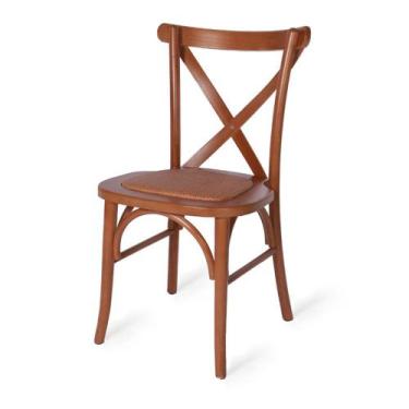 Imagem de Cadeira de Madeira Espanha Estofada em Rattan Empilhável - Lideratti, 