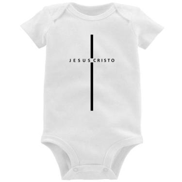 Imagem de Body Bebê Jesus Cristo em Cruz - Foca na Moda, Branco, P