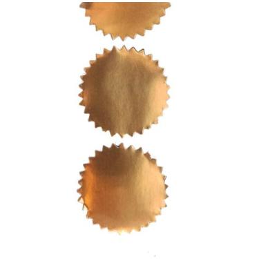 Imagem de Etiqueta Dourada, Serrilhada 4,5x4,5cm P/ Chancela Rolo 500 Unid - Teo