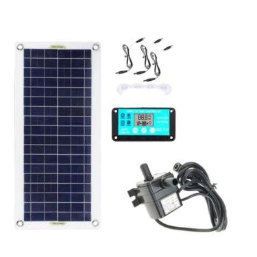 Imagem de Aerador Oxigenador Painel Solar Bomba de Água Lago Peixes Áquario Jard