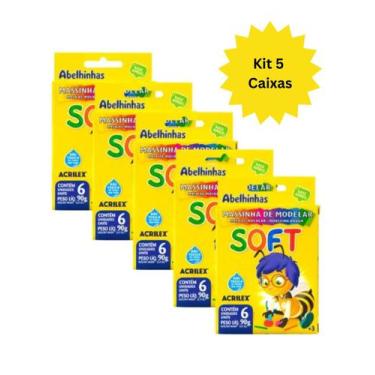 Imagem de Kit 5 Massinha de Modelar 6 Cores Acrilex