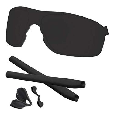 Imagem de Lentes Predrox EVZero Pitch e kits de borracha de reposição para óculos de sol Oakley polarizados OO9383, Dark Black, 0