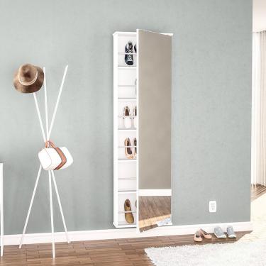 Imagem de Sapateira de Madeira com Porta Itabuna Branca Politorno