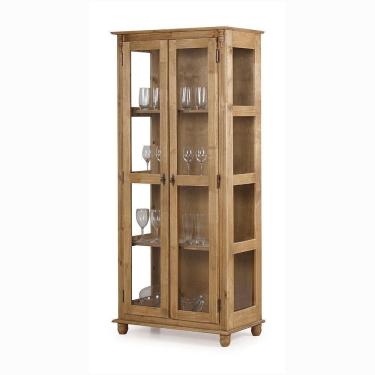 Imagem de Cristaleira Lateral Com 2 Portas de Vidro e 3 Prateleiras 301 Garapa Verniz