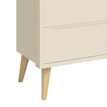 Imagem de Cômoda Infantil Theo 6 Gavetas Areia Fosco Com Pés Madeira Natural - Reller Móveis Areia Fosco