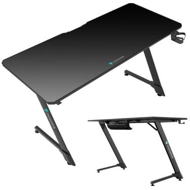 Imagem de Mesa Gamer ThunderX3 Base Aço Reforçado Cor Preto Com Suporte de Headset e Copo Superfície de Mouse Pad de Microfibra