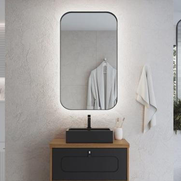 Imagem de Espelheira para Banheiro Heloisa 70 com Led Preto