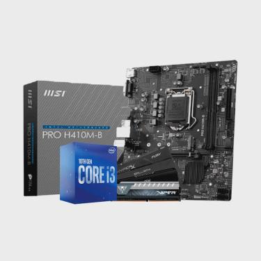 Imagem de Kit Upgrade Intel i3 10105F/ Placa Mãe msi pro H410M-B/ Memoria Ram 8GB DDR4 2666MHZ