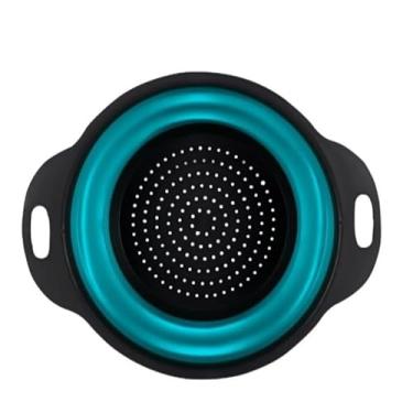 Imagem de Escorredor Retrátil Silicone de Alimentos 29cm Dobrável Para Macarrão Massas Legumes e Verduras(02,AZUL)