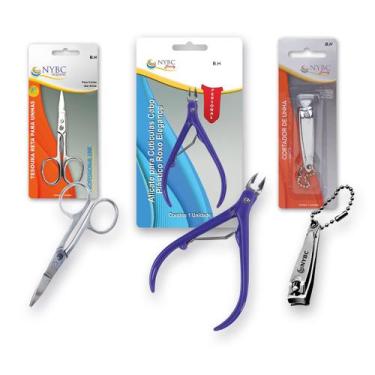Imagem de Kit NYBC: Alicate + Cortador 5,4 cm + Tesoura para Unhas - NYBC Beauty