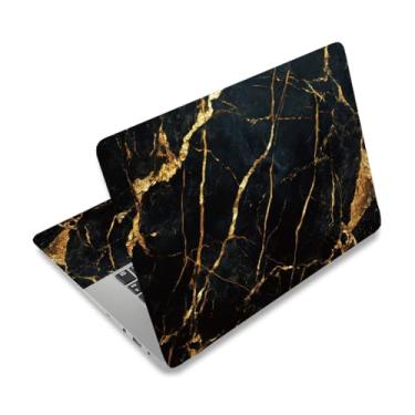 Imagem de PLIGREAT Decalques de película de mármore preto dourado para laptop de 30.5 cm, 33.0 cm, 33.8 cm, 35.6 cm, 38.1 cm, 38.1 cm, protetor de arte, decalque de capa de PC para netbook