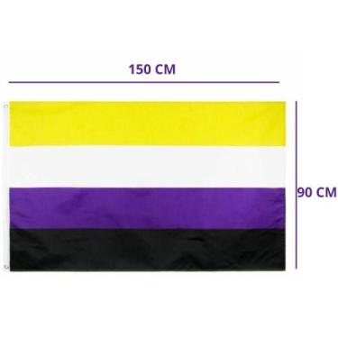 Imagem de Bandeira Gênero Não Binário 1,50x0,90mt Lgbtqi+ Envio já - WCAN