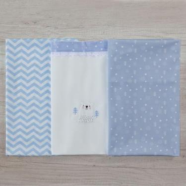 Imagem de Kit Para Bebe Cueiro 3 Peças Varias Estampas - Miguel Baby, Urso polar