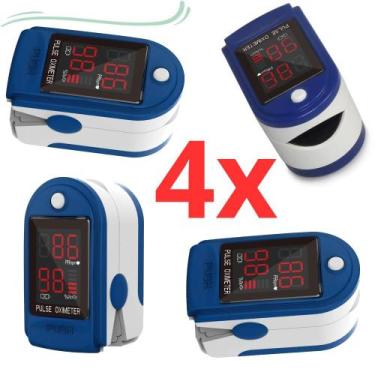 Imagem de 4 Super Oxímetro Digital Dedo Medidor Saturação Sangue - QLEDS