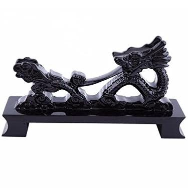 Imagem de JNQLLDS Suporte de espada suporte para Katana com cabide de espada samurai de dragão preto, suporte para exibição de wakizashi e tanto