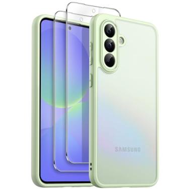 Imagem de JETech Capa Fosca 3 em 1 para Samsung Galaxy A36 5G, com Protetor de Tela de Vidro Temperado de 2 Pacotes, Case de Telefone, Capinha Fosca e à Prova de Choque com Proteção para Câmara (Lima)