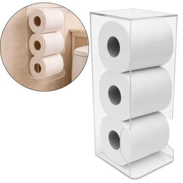 Imagem de Porta Papel Higiênico Parede Acrílico 3 Rolos - Dubon