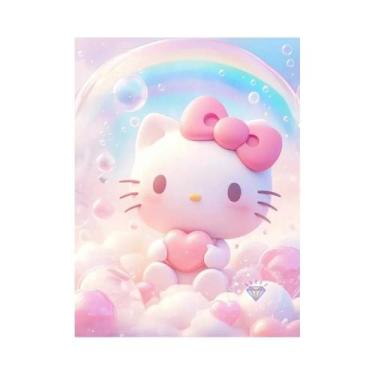 Imagem de Olá Kitty Arco-Íris Balões Nuvens Conjunto De Pintura Diamante MINISO 
