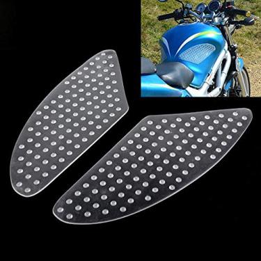 Imagem de Elec-bro Almofada universal para tanque de gasolina para motocicleta, protetor de decalque de aderência de joelho de combustível a gás, almofadas laterais de tração compatíveis com 1000RR Z1000 FZ1 R6