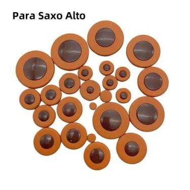 Imagem de Almofadas de Couro para Saxofone Alto - 25 Peças em 14 Tamanhos, 25 un
