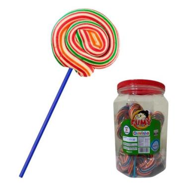Imagem de Pirulito Psicodelico Chavinho Colorido Pote - 20Un - 600g - Fumy