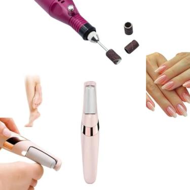 Imagem de Kit Lixadeira Unha Eletrica Profissional Motor Bivolt E Removedor de Calos Portátil Esfoliador para os Pés USB