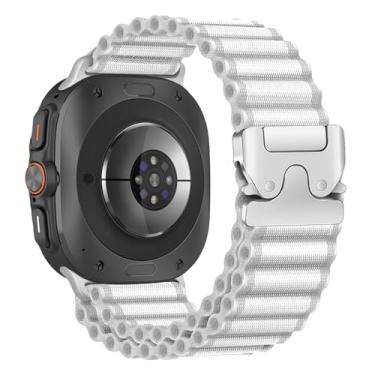Imagem de Pulseira para Samsung Galaxy Watch Ultra de 47 mm masculino/feminino, fivela de paraquedas, leve, respirável, tecido macio, pulseira de substituição esportiva de nylon compatível com Samsung Watch