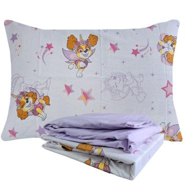 Imagem de Jogo de Cama Infantil Patrulha Canina Menina 100% Algodão Solteiro Estampado 3 Peças Lepper