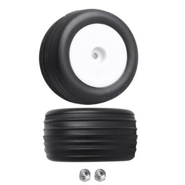 Imagem de AllinRC Pre-Glued Buggy Wheels and Tires 8mm Wheel Hex for Losi Mini-T 2.0 Los41010 1/18 RC Buggy Replacement Parts, 2PCS (White)