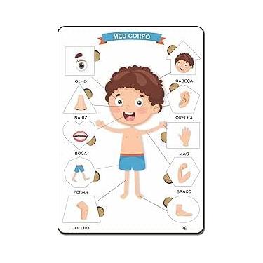 Imagem de Brinquedo Educativo Pedagógico Jogo Aprendendo Formas e as Partes do Corpo Humano - Menino