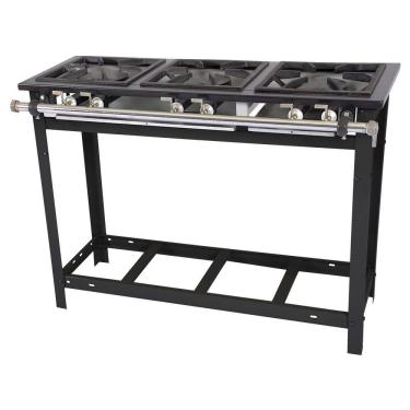 Imagem de Fogão Industrial A Gás Venâncio 3 Bocas Duplas Linha Extra E3d3p