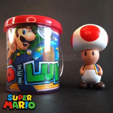 Imagem de Kit Boneco Colecion. Toad Cogum. 10Cm + Caneca Super Mario