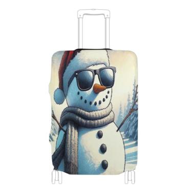 Imagem de Joisal Capa protetora colorida de vaca Highland aprovada pela Tsa, ajuste de bagagem de 45 a 81 cm, acessórios de bagagem para malas, Toldos legais de boneco de neve, L 26-28 in