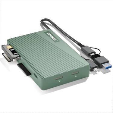Imagem de CHIPFANCIER Leitor de cartão de memória USB 3.2 10Gbps Multi Memory Card Reader All-in-1 Leitura simultânea SD Micro SD TF MS CF Compact Flash Card Readers para computador, PC, câmera, laptop, pera