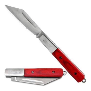 Imagem de Canivete Camping Pesca Uso Geral Cabo Madeira 16,5cm - Bestfer