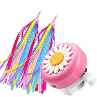 Imagem de kortes 1 pacote de sino de bicicleta infantil e 2 pacotes de cubos de bicicleta infantil para acessórios de bicicleta (rosa, vermelho e azul) (rosa e branco)...