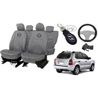 Imagem de Kit capa couro p/ Tucson com volante couro + brinde - ferro tech br