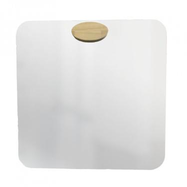 Imagem de Espelho Decorativo Quadrado Com Aplique Oval Pinus Incolor